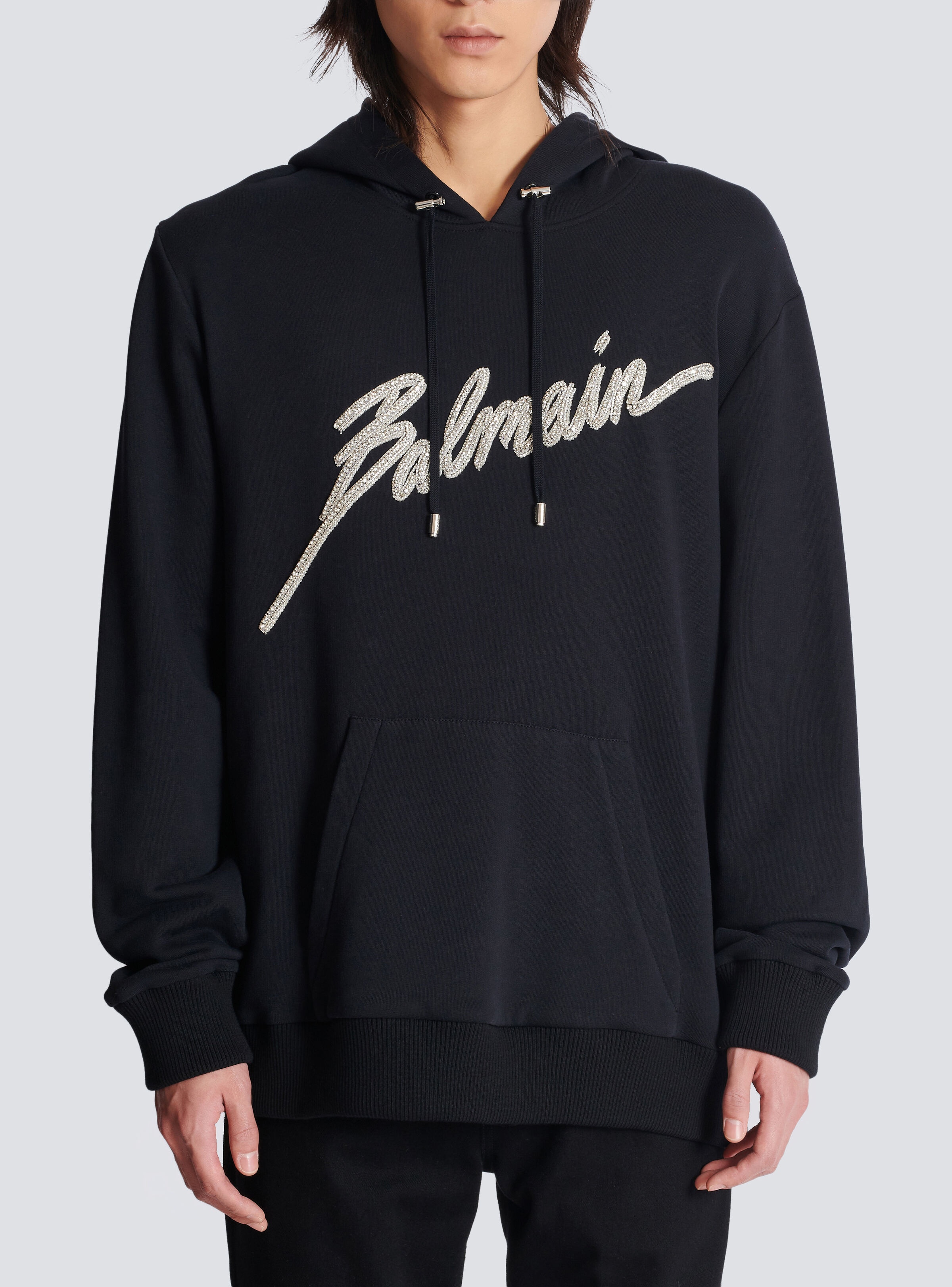 Embroidered Balmain Letter hoodie - 5