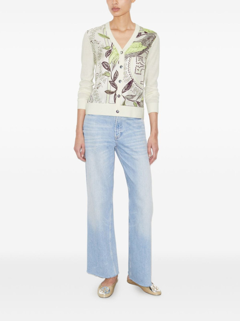 TORY BURCH silk front cardigan outlook