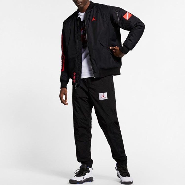 Air Jordan Stand Collar Long Sleeve Bomber Jacket 'Black' BQ6957-010 - 3