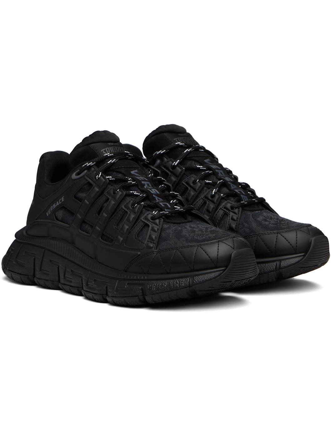 Black Barocco Jacquard Trigreca Sneakers - 4