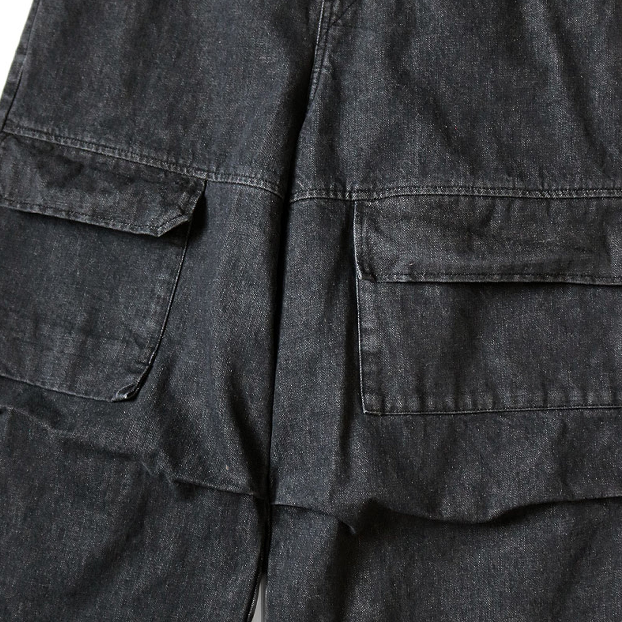 14oz CHARCOAL DENIM BAGGY PANTS - 5