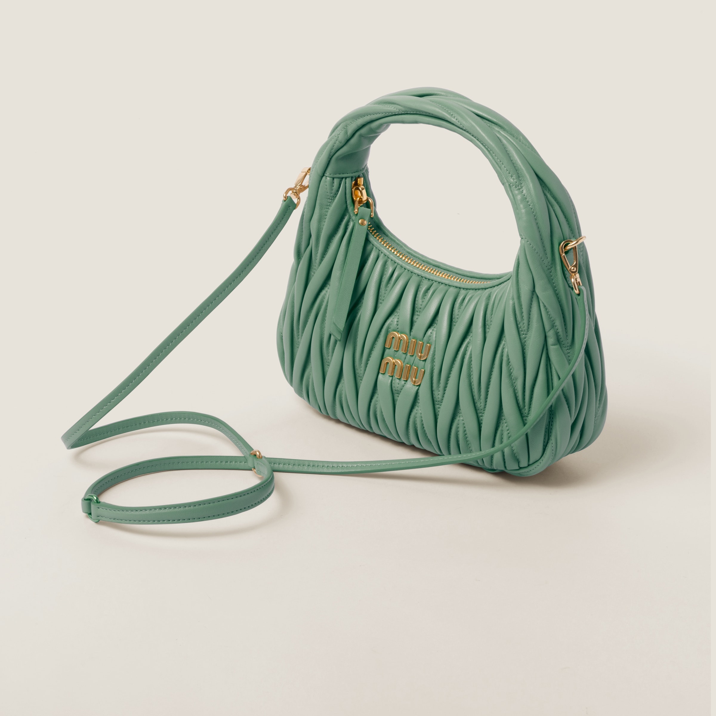 Wander matelassé nappa leather mini hobo bag - 3