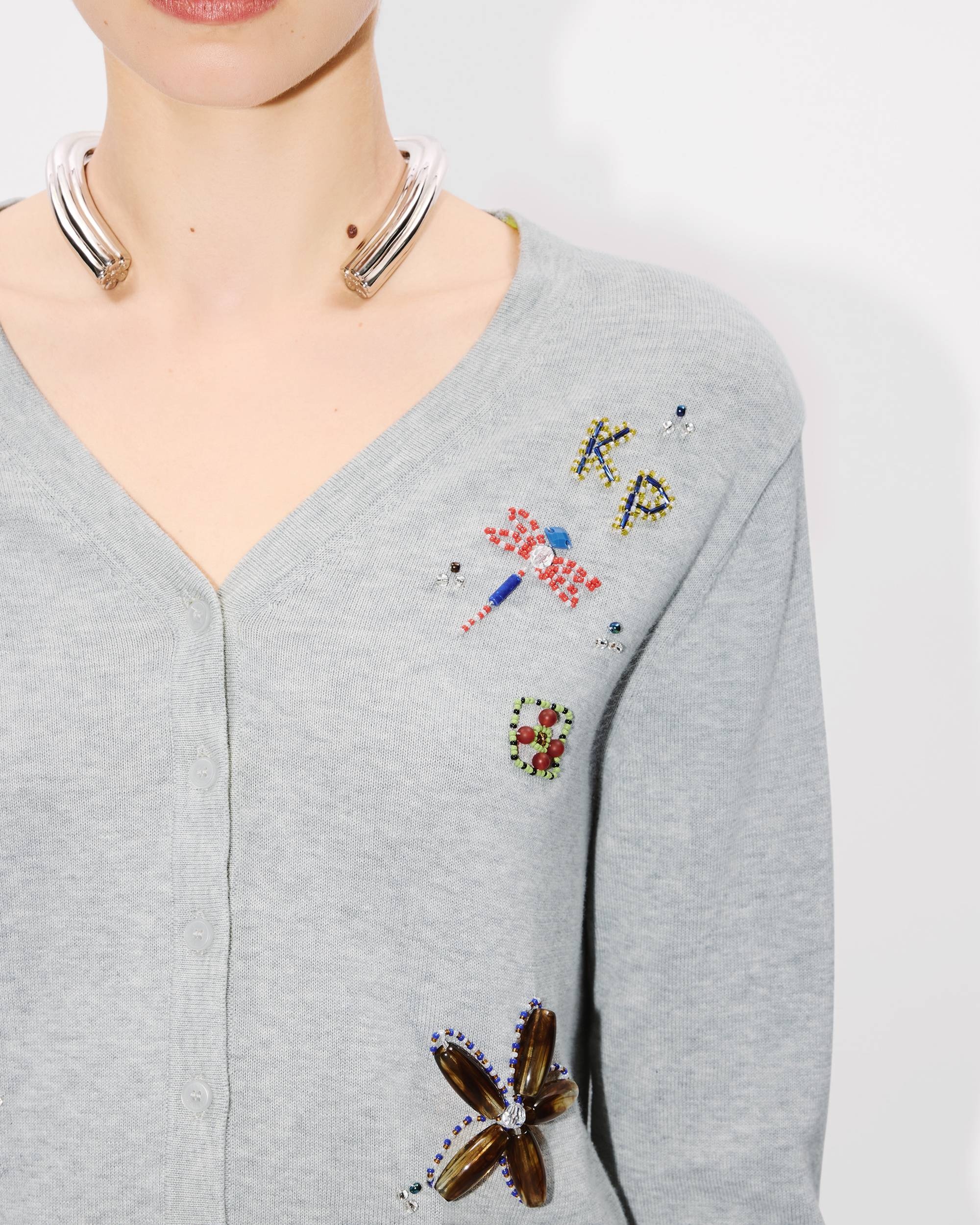 Embroidered cardigan in cotton - 6