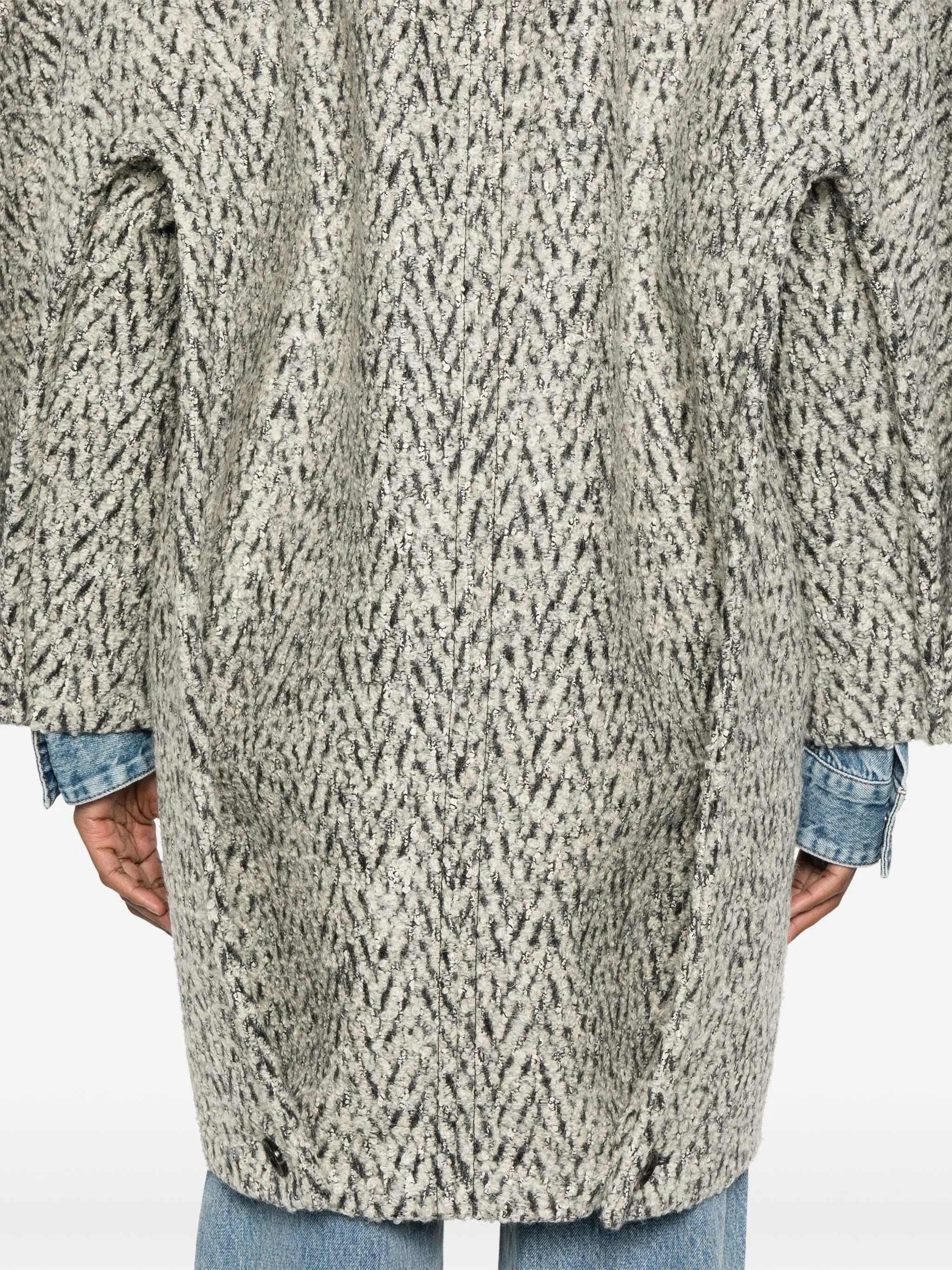chevron-pattern coat - 5