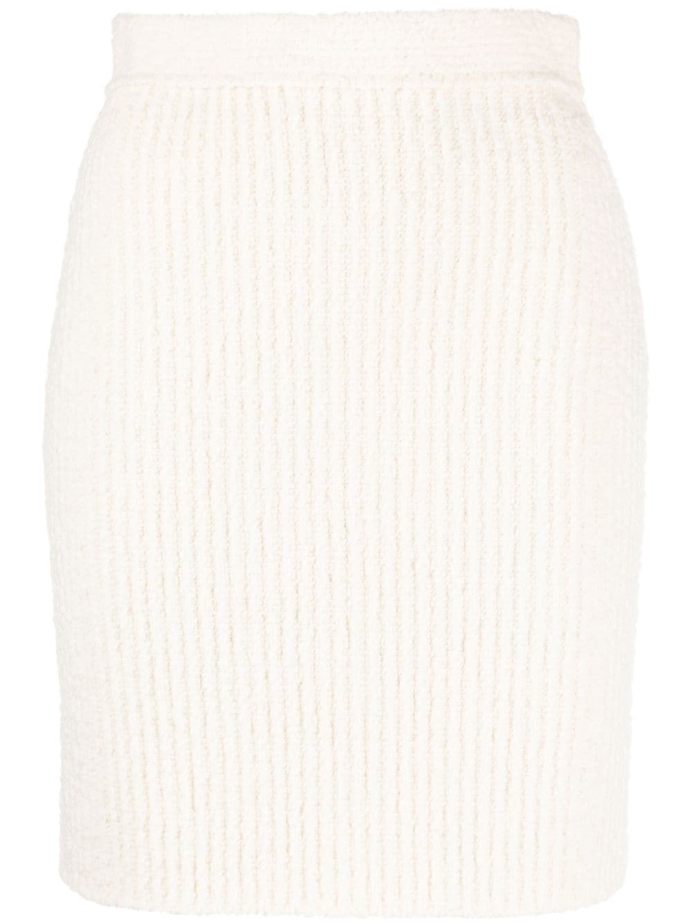 ribbed-knit wool blend skirt - 1