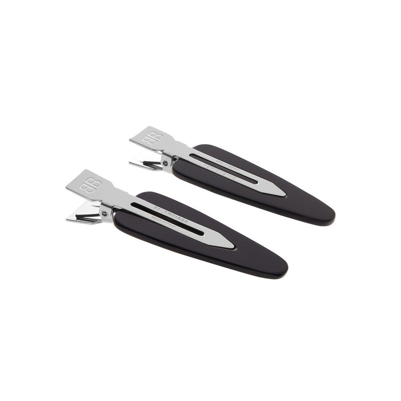 BALENCIAGA Women's Salon Bb Clip Set 2 in Silver/black outlook