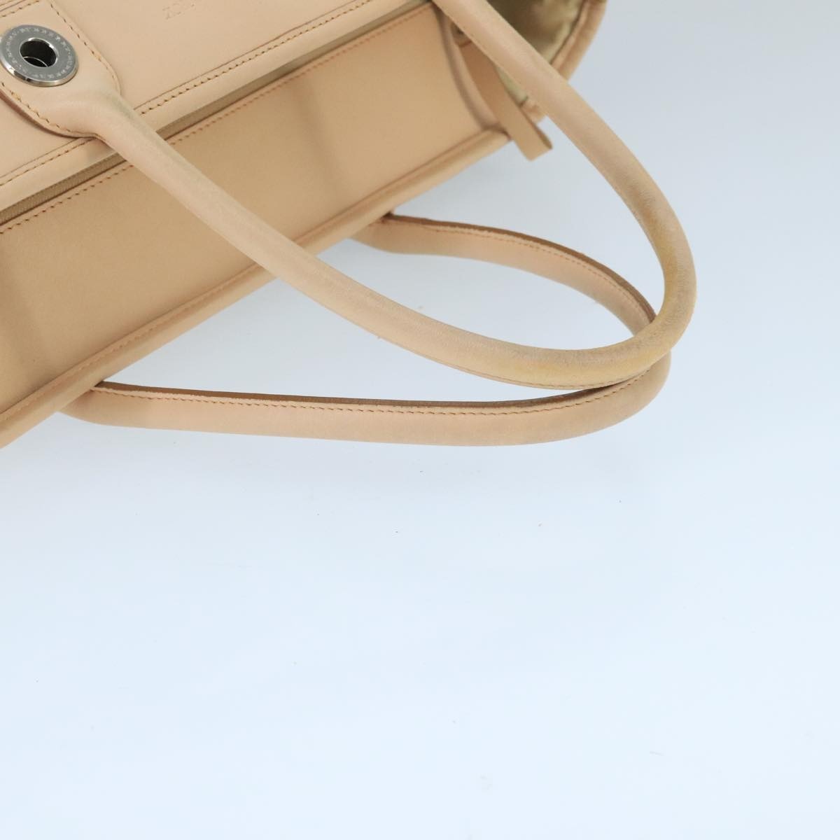 Burberry Tote Bag Canvas Leather Beige Ivory Silver - 7