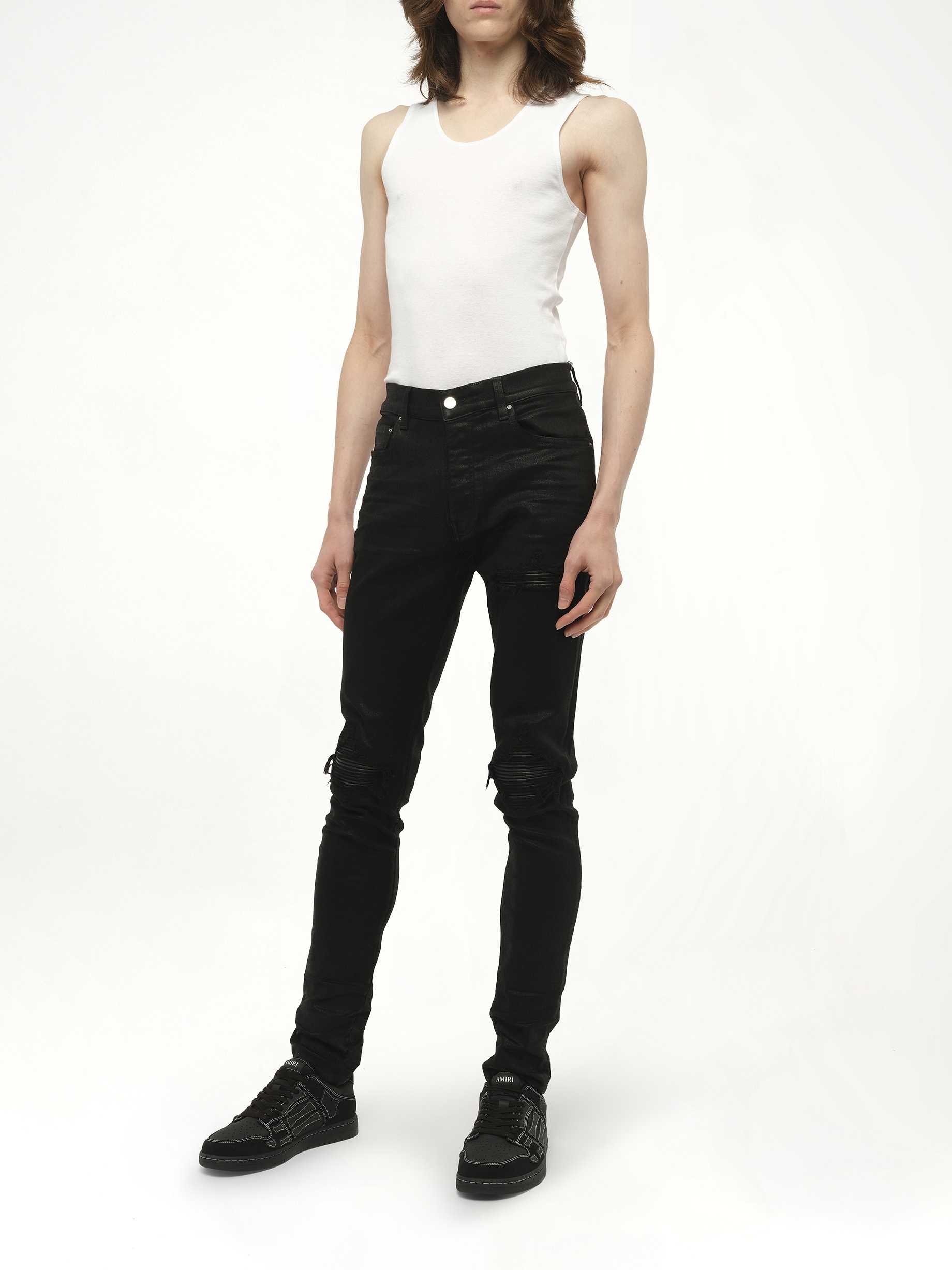 Waxed MX1 Jeans in Black Wax - 4