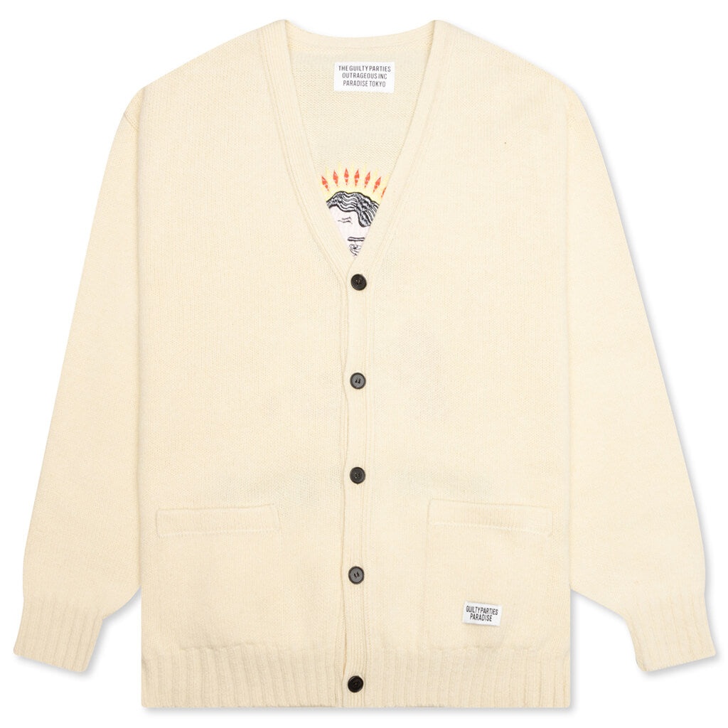 WACKO MARIA WACKO MARIA CLASSIC CARDIGAN TYPE-2 - CREAM | REVERSIBLE