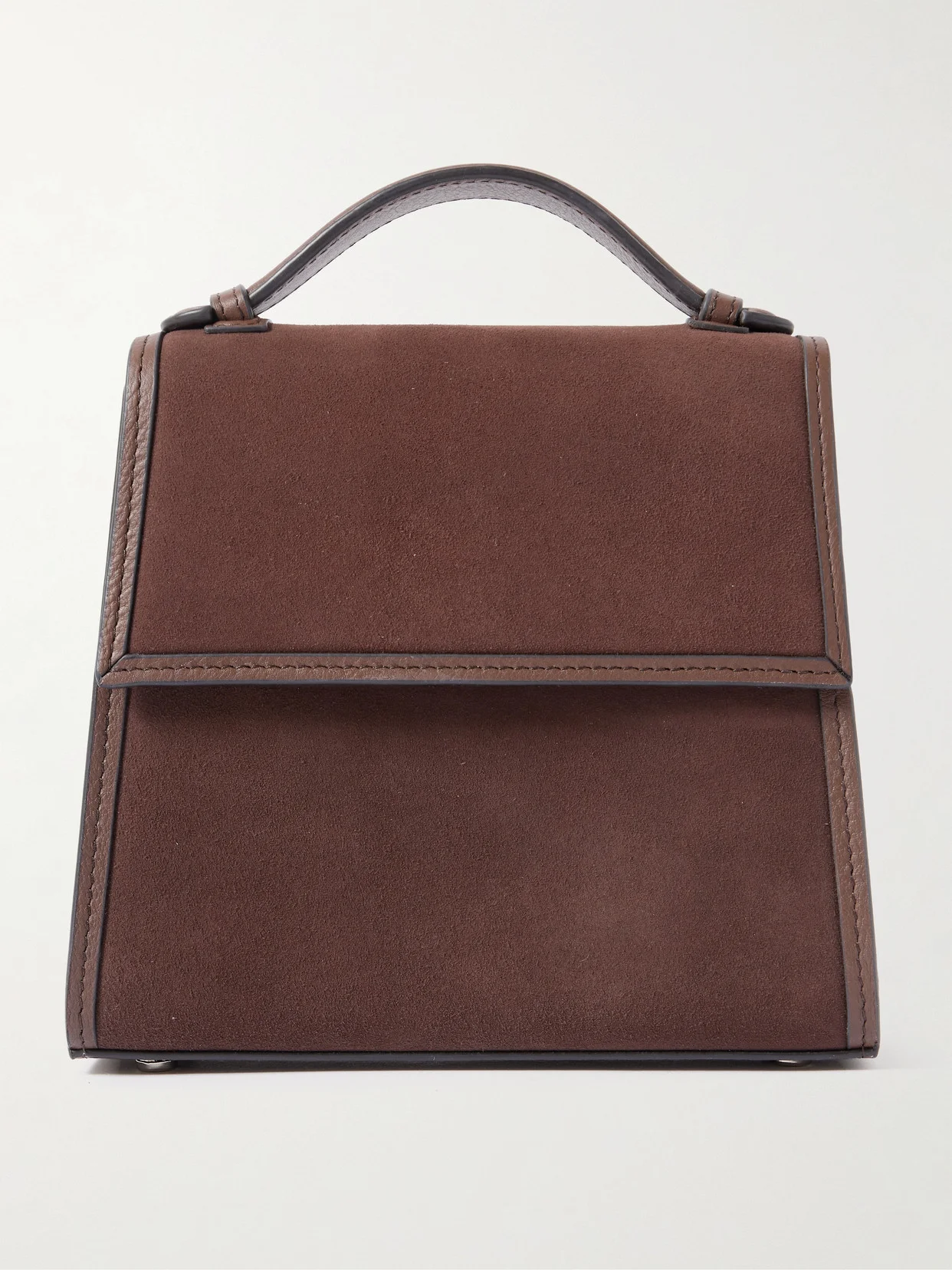 Small Leather-trimed Suede Tote - 1