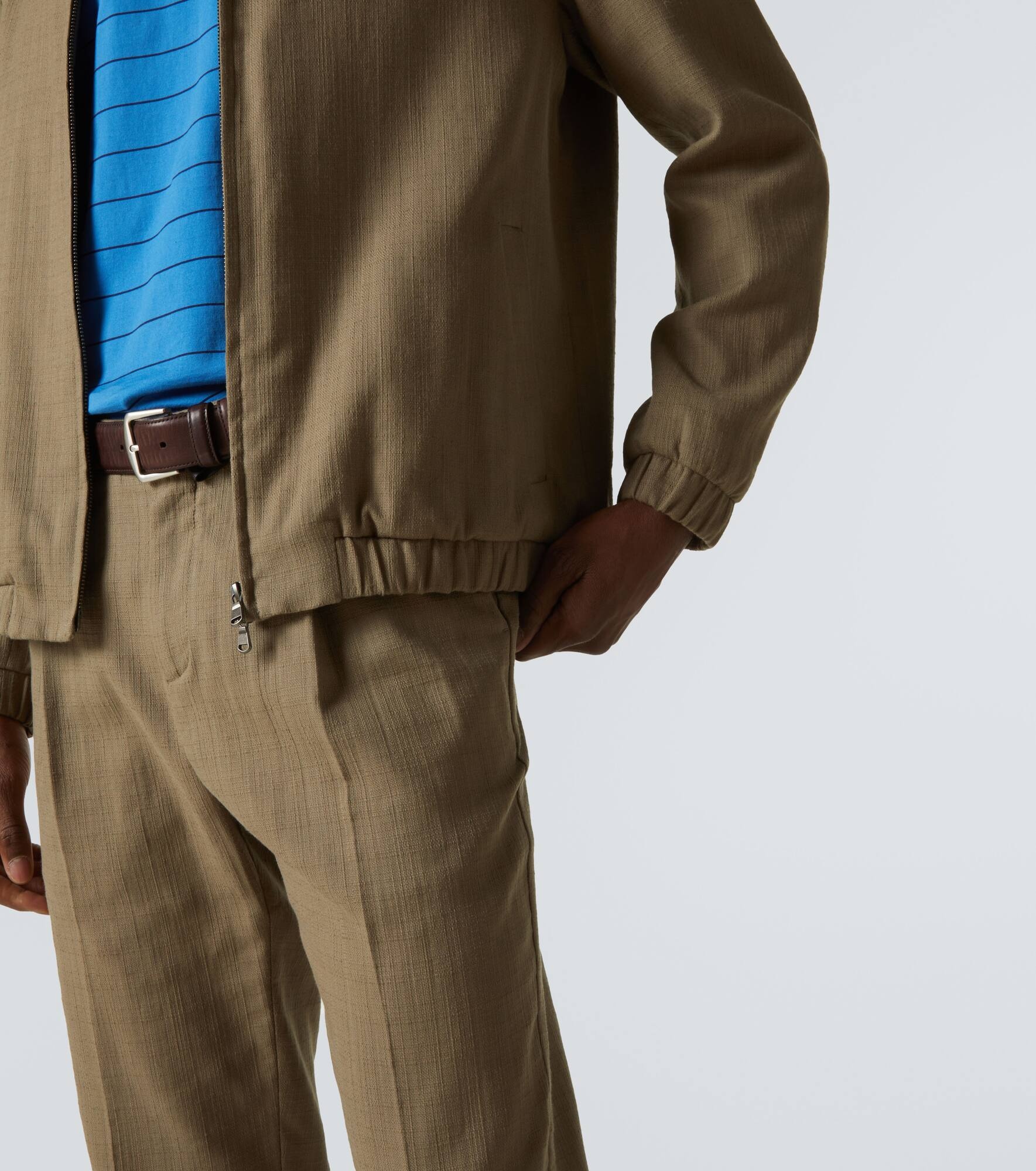 Striped cotton blouson - 6