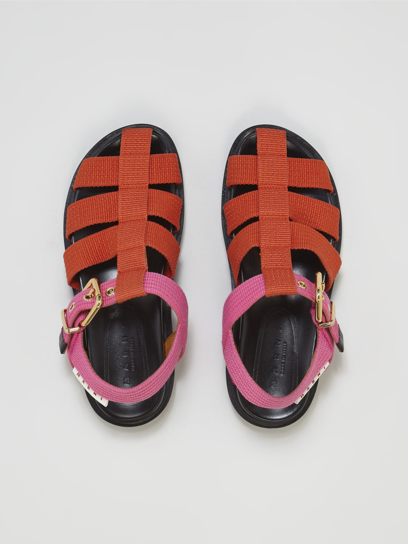 PINK AND ORANGE RIBBON FUSSBETT SANDAL 4