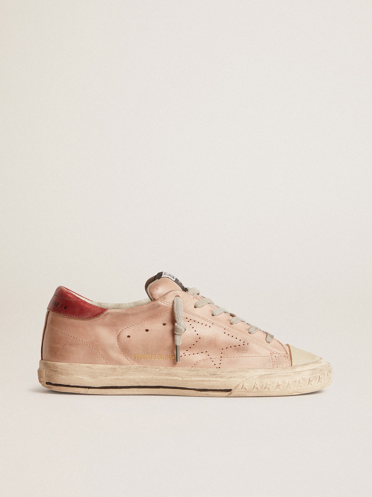 Super-Star LTD in pink nubuck with perforated star and leather heel tab - 1