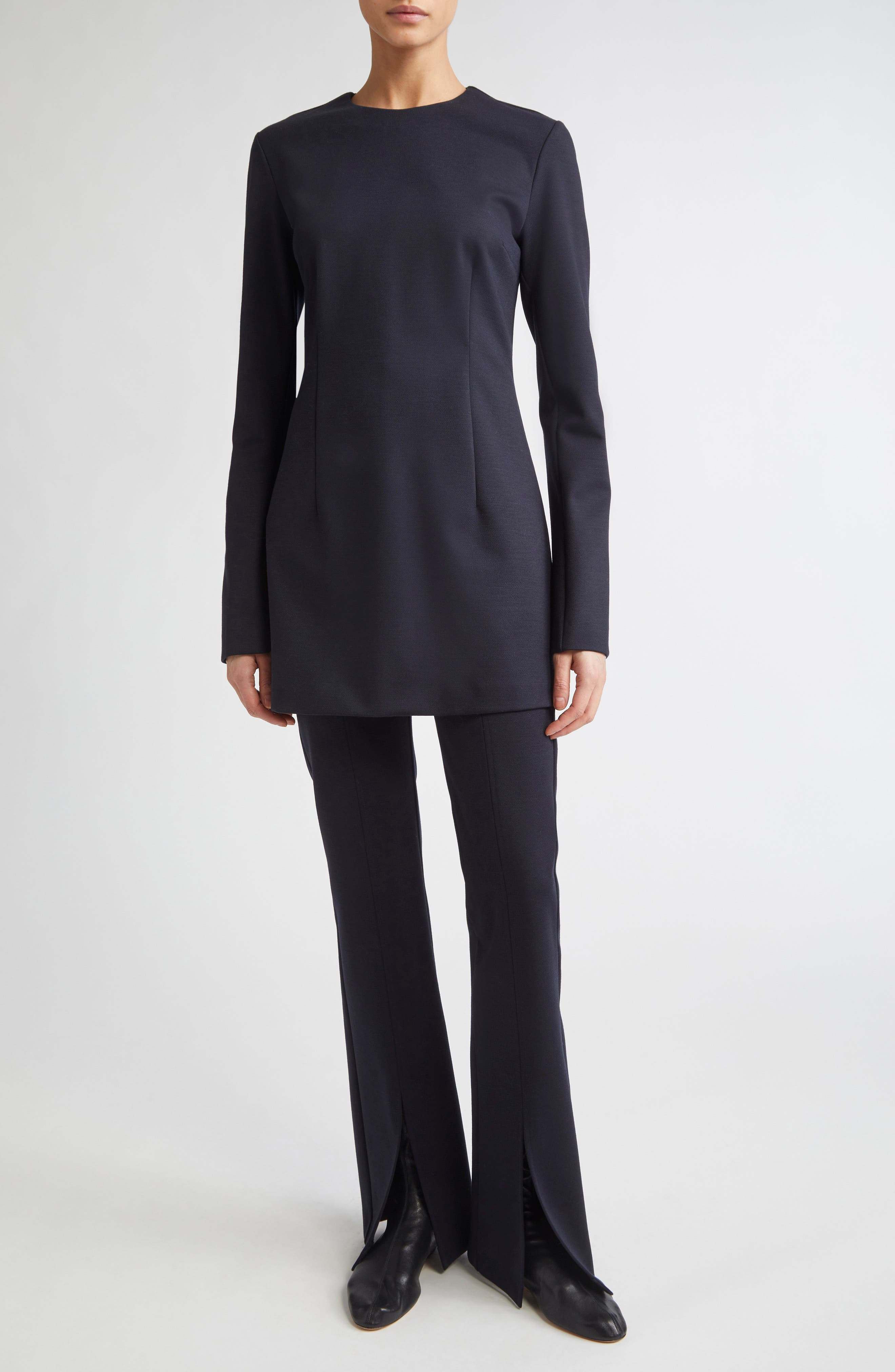 Max Mara Nebbia Stretch Virgin Wool & Cotton Jersey Pants in Ultramarine at Nordstrom - 2