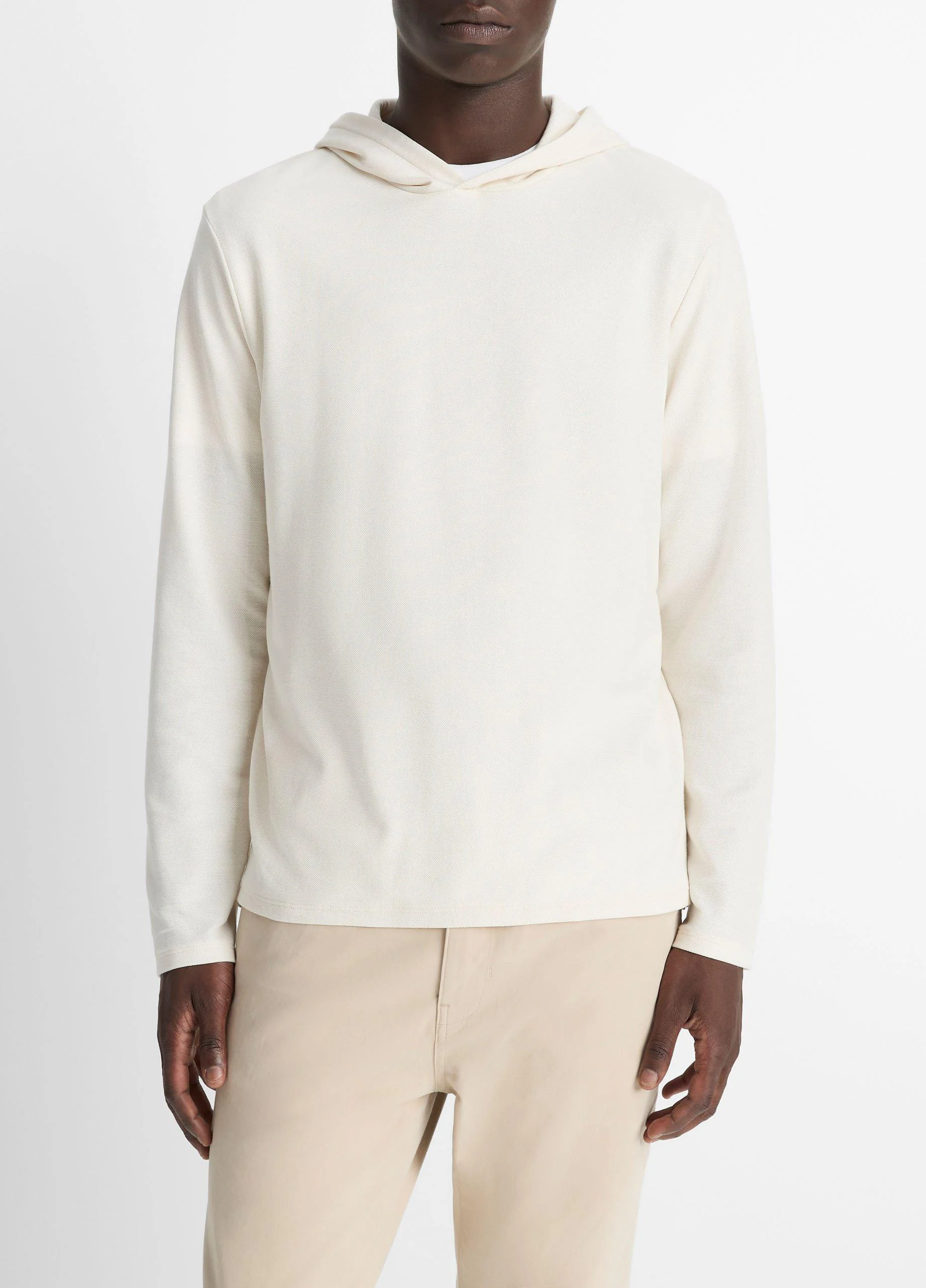 Pima Cotton Piqué Hoodie - 1