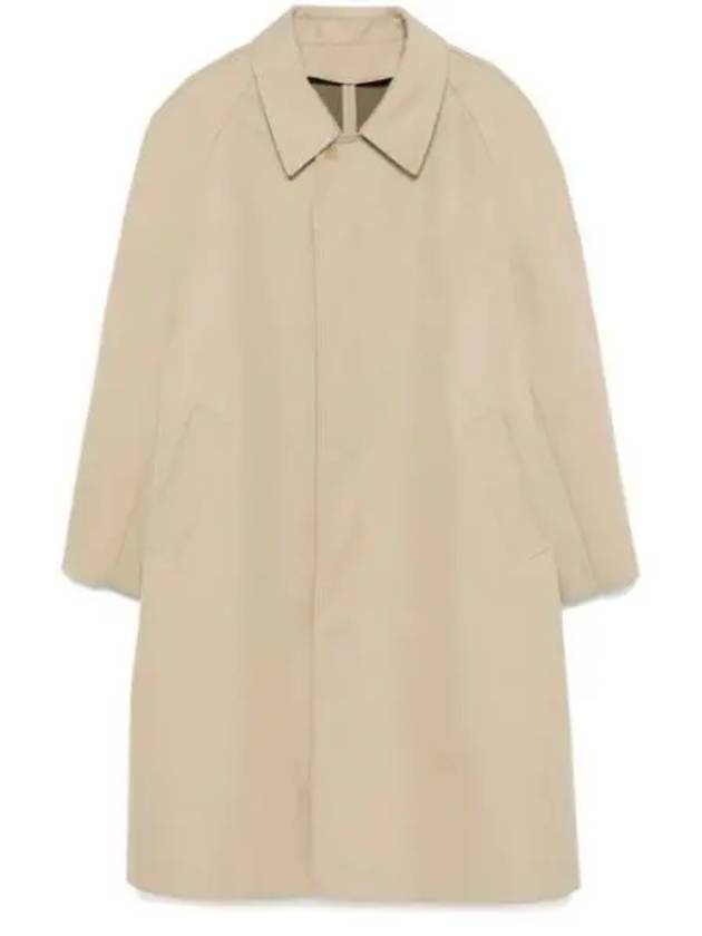 Button Car Coat Single Coat Beige - 2