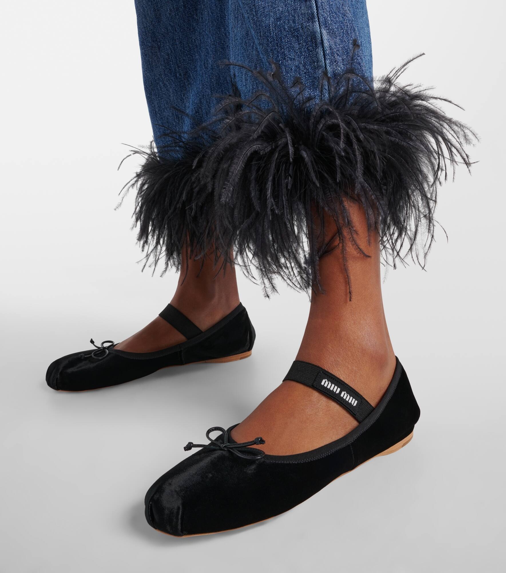 MIU MIU Velvet Ballet Flats バレエシューズ Miu Miu Velvet ballet flats | mytheresa | REVERSIBLE