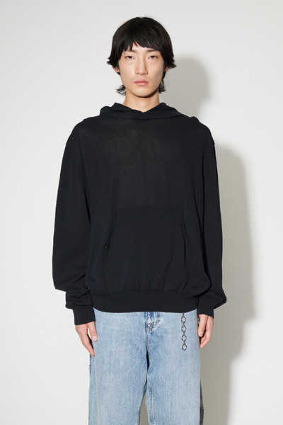 Our Legacy Knitted Hoodie Shadow Black Crispy Cotton outlook