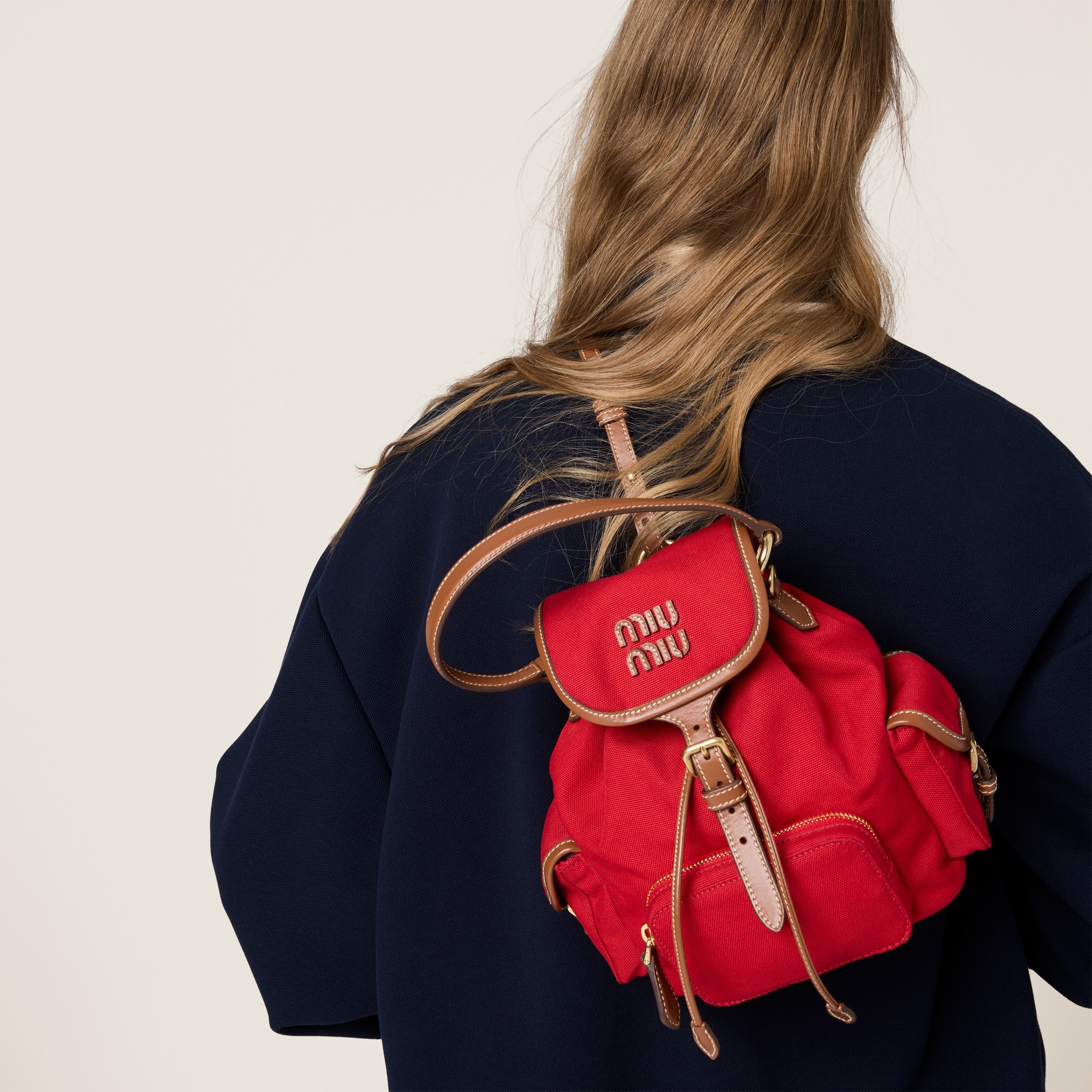 Canvas and leather backpack - 5