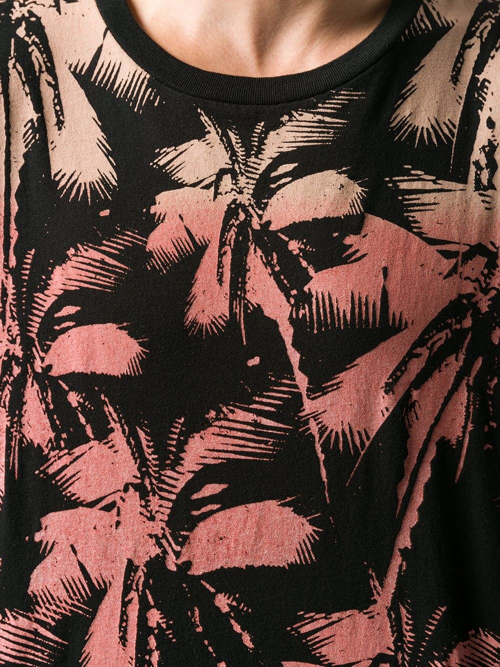 palm tree print T-shirt - 5