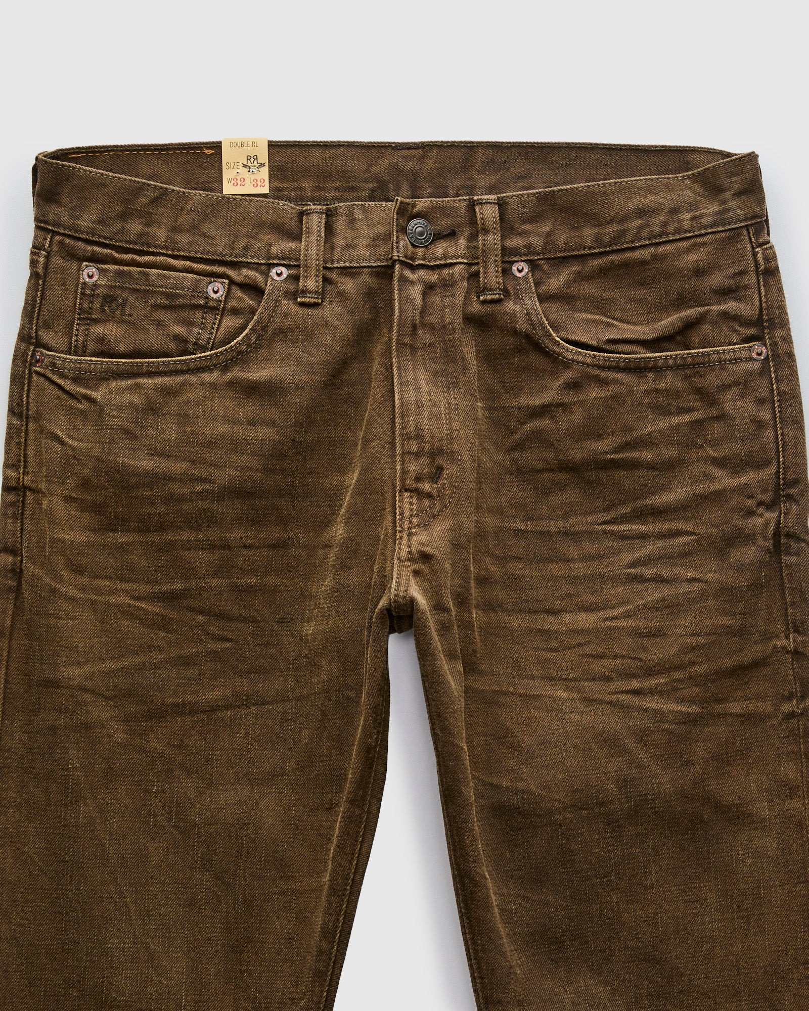 "Distressed Brown" 13.5oz Washed Denim - Slim Fit - 4