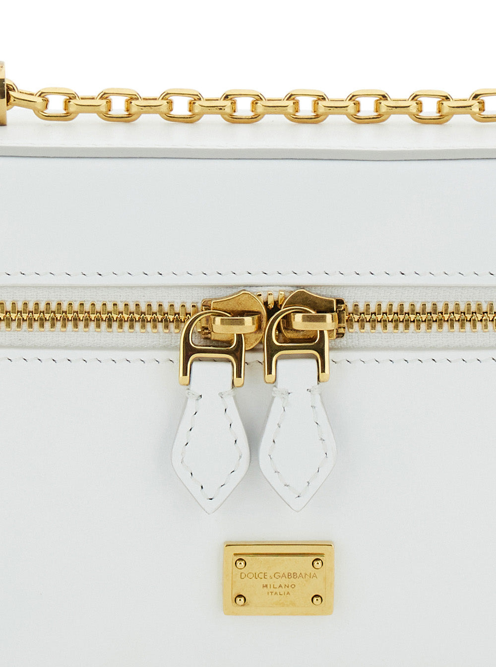 Dolce & Gabbana Women 'Sicily Cube' White Shoulder Bag With Logo Plaque On The Front And Double Zip  - 5