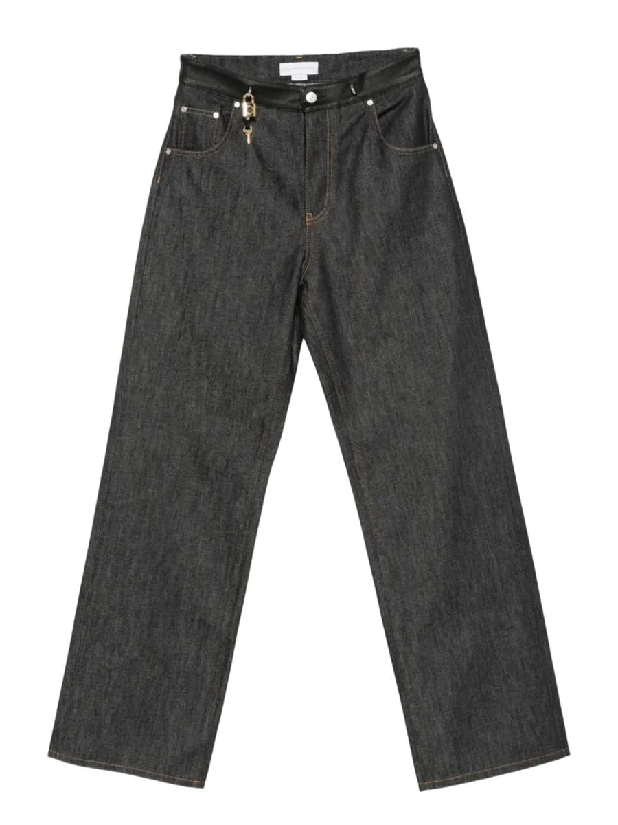 Stella McCartney Jeans With Key Details Finished In Leather - 1