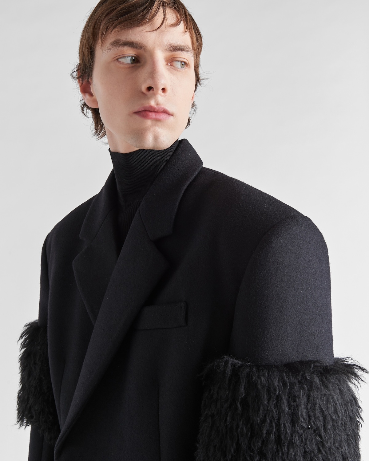 Double-breasted wool coat - 3