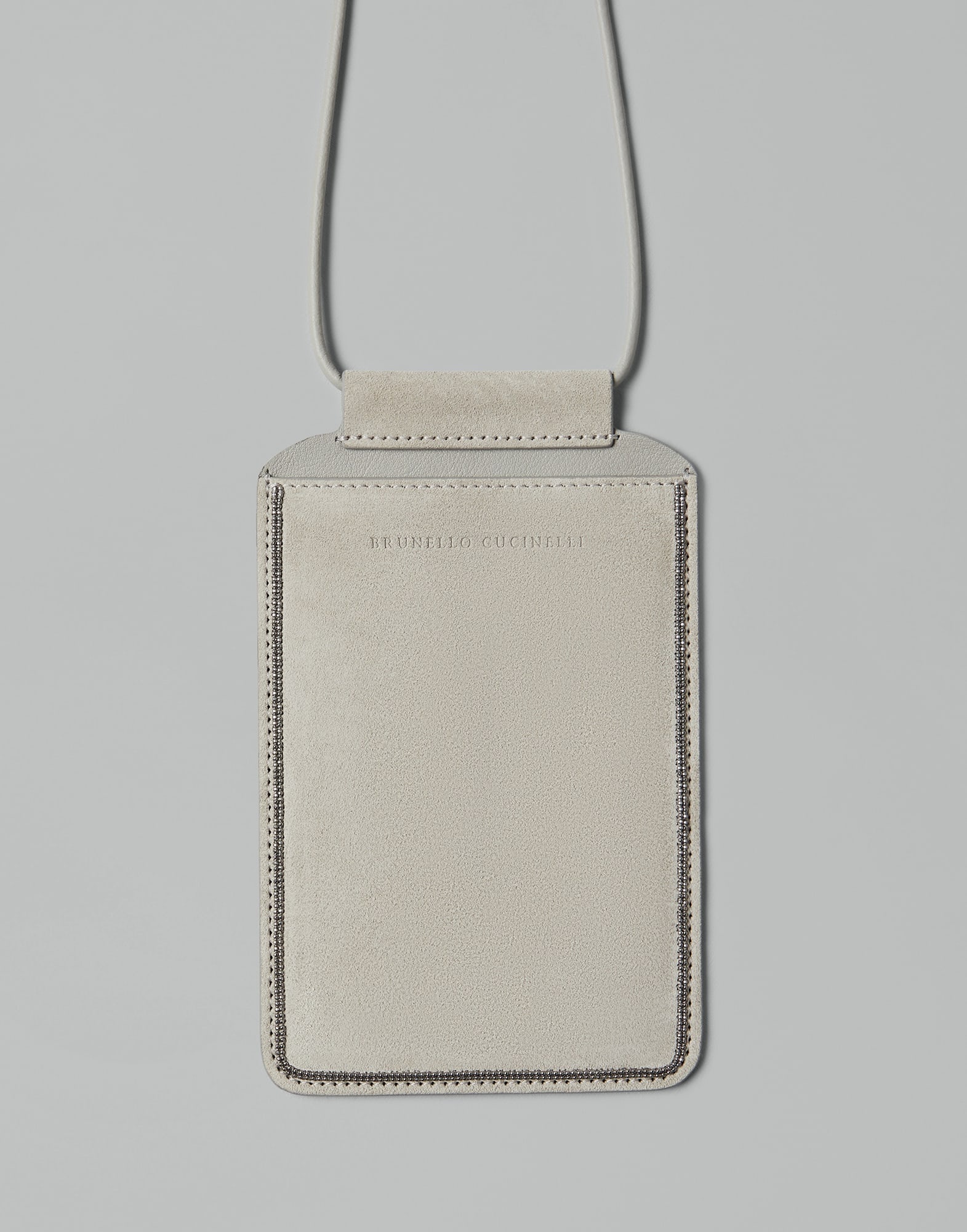 Suede phone bag with shiny trim - 1