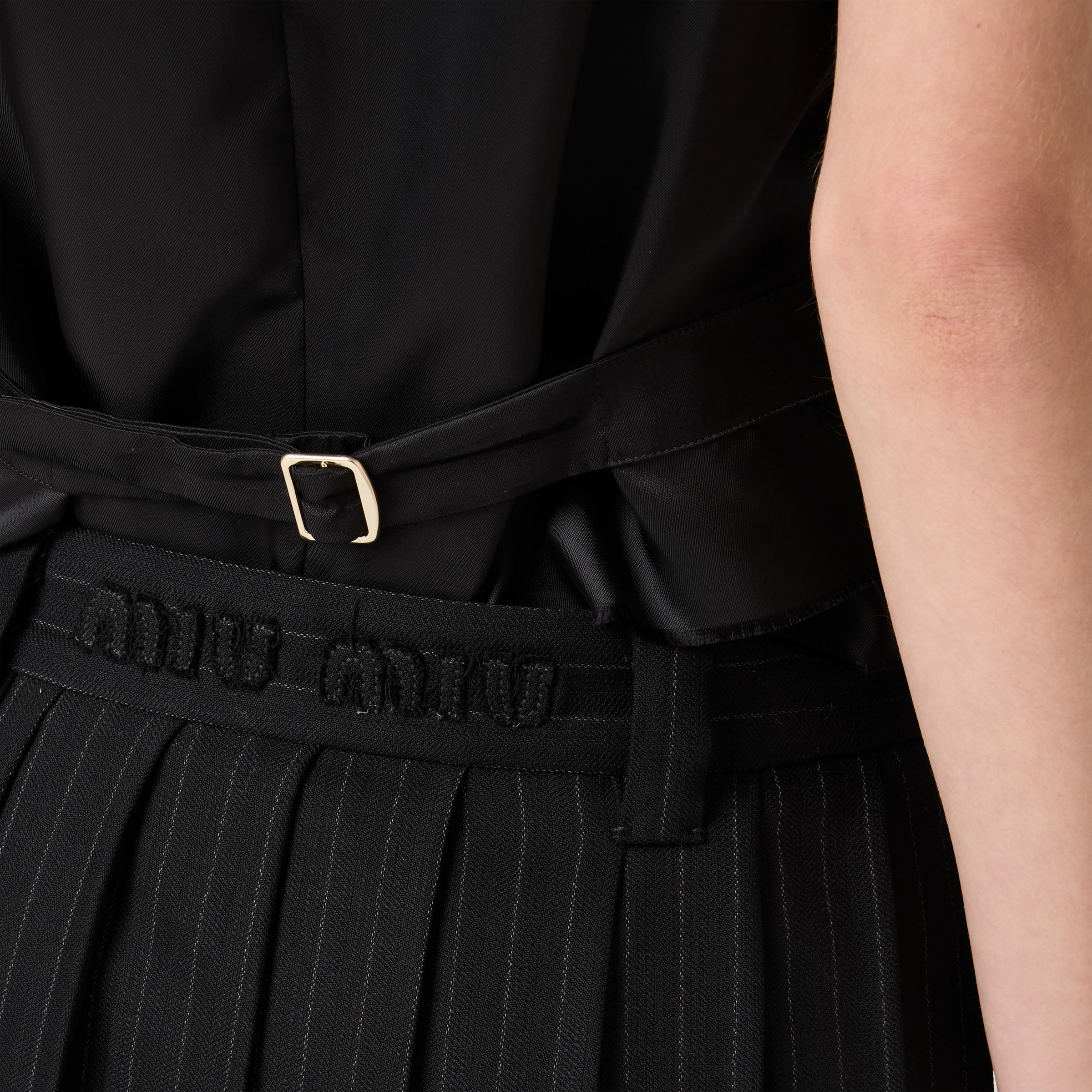 Pleated pinstripe miniskirt - 5