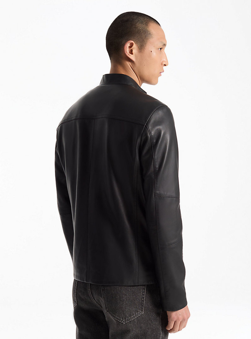 MICHAEL KORS Leather Racer Jacket outlook