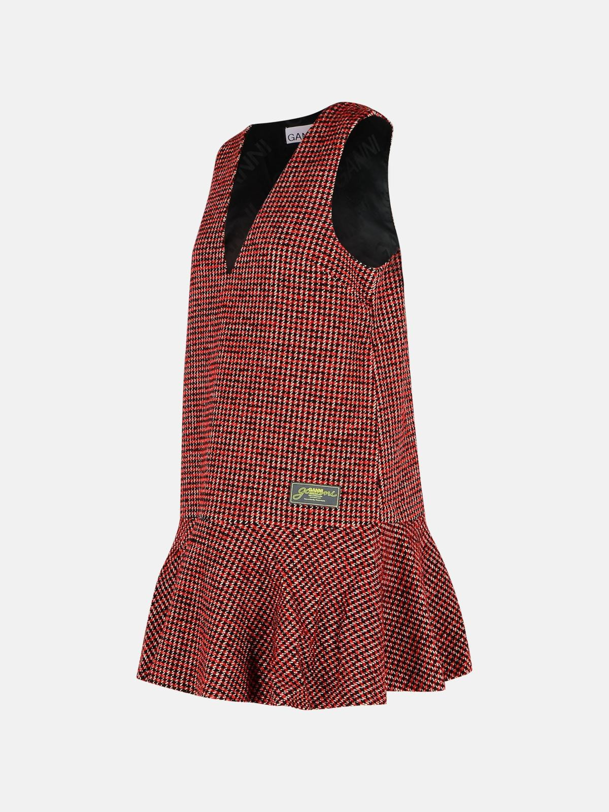 RED WOOL BLEND DRESS - 2