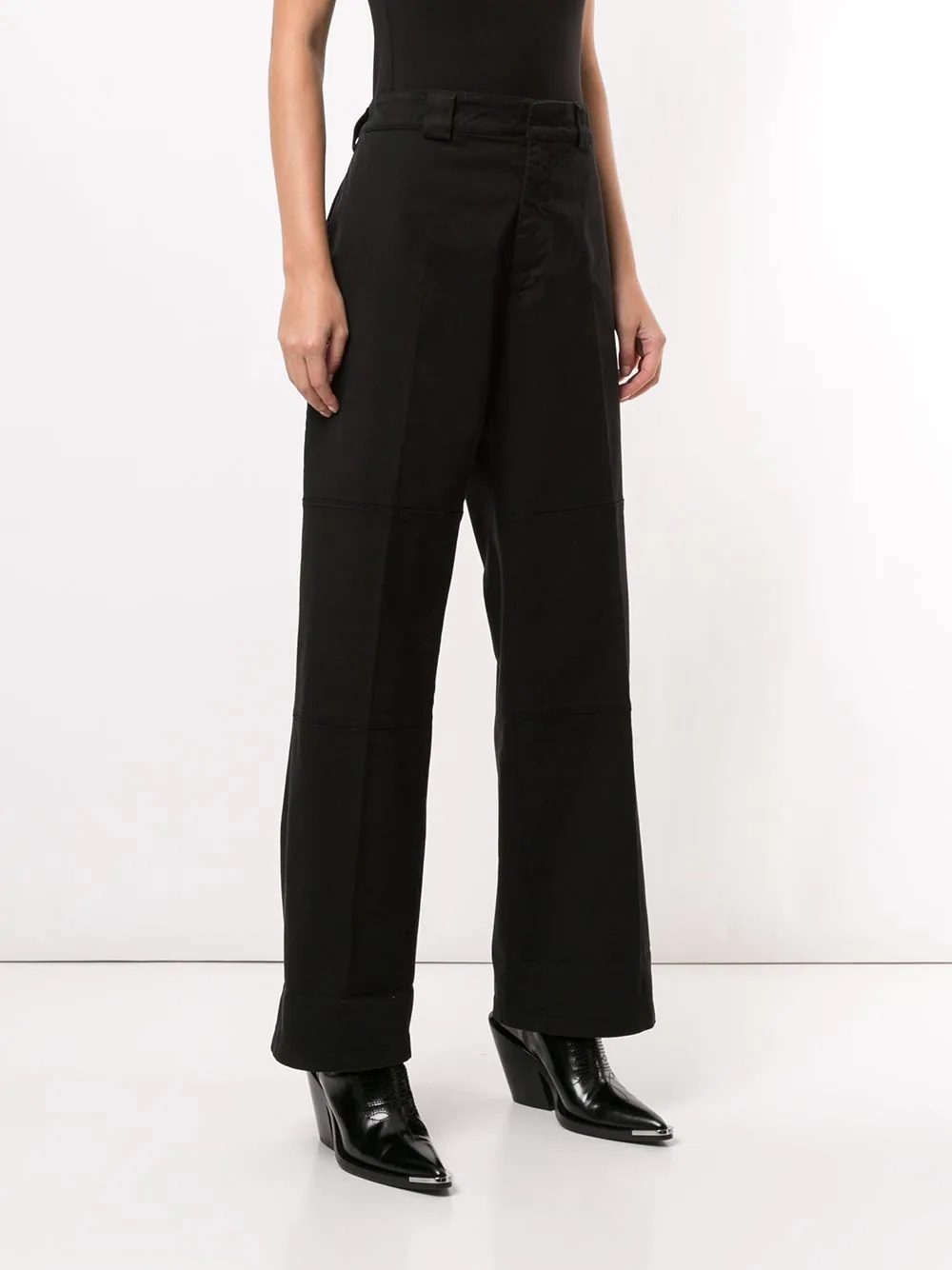 pressed crease wide trousers - 3