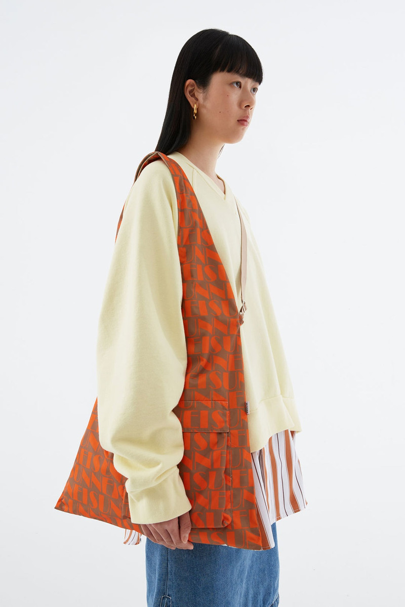 REVERSIBLE ORANGE & BEIGE LOGO SHOPPER BAG 6