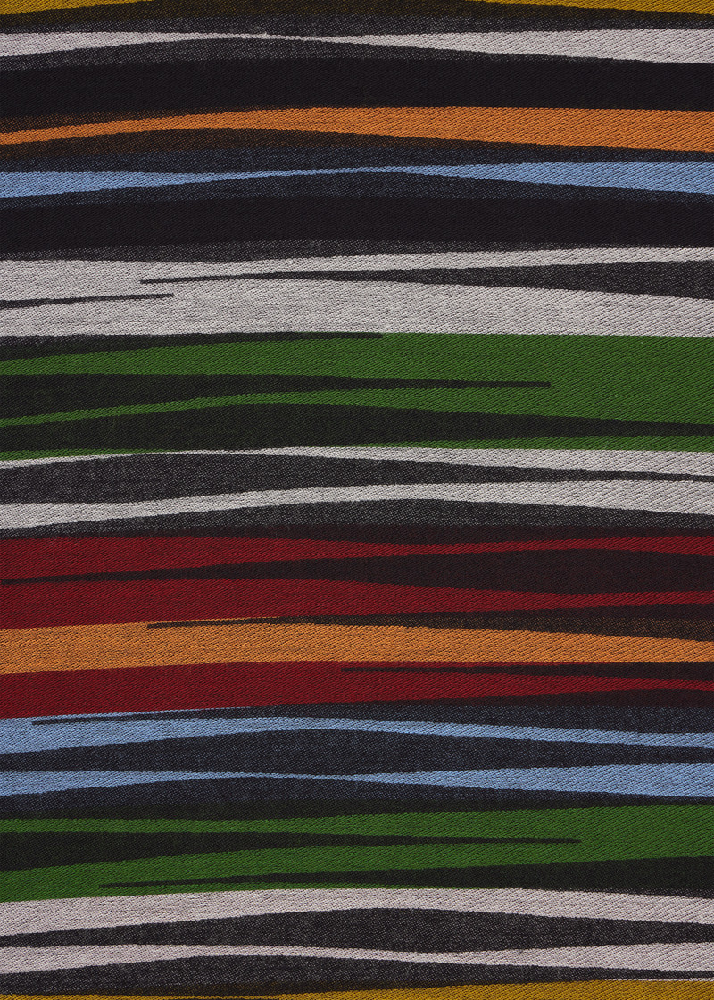 Multicolour 'Ladder Stripe' Viscose-Blend Scarf 4