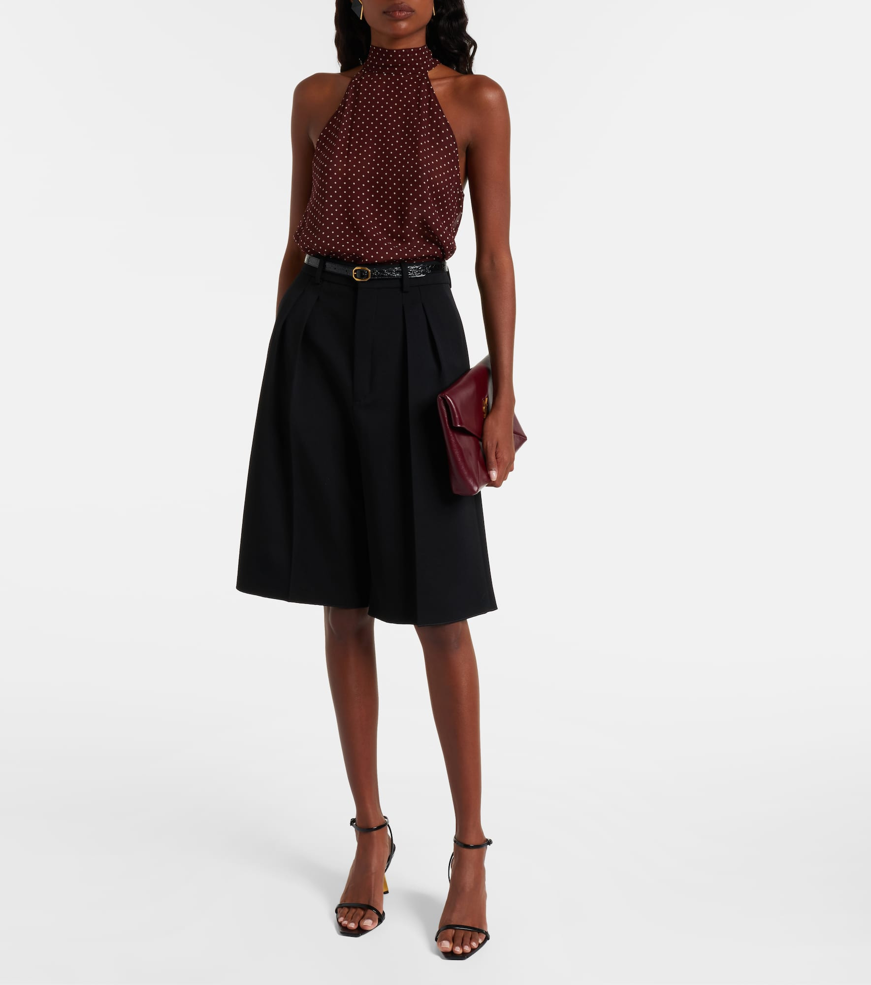 Alla polka-dot halterneck silk top - 2