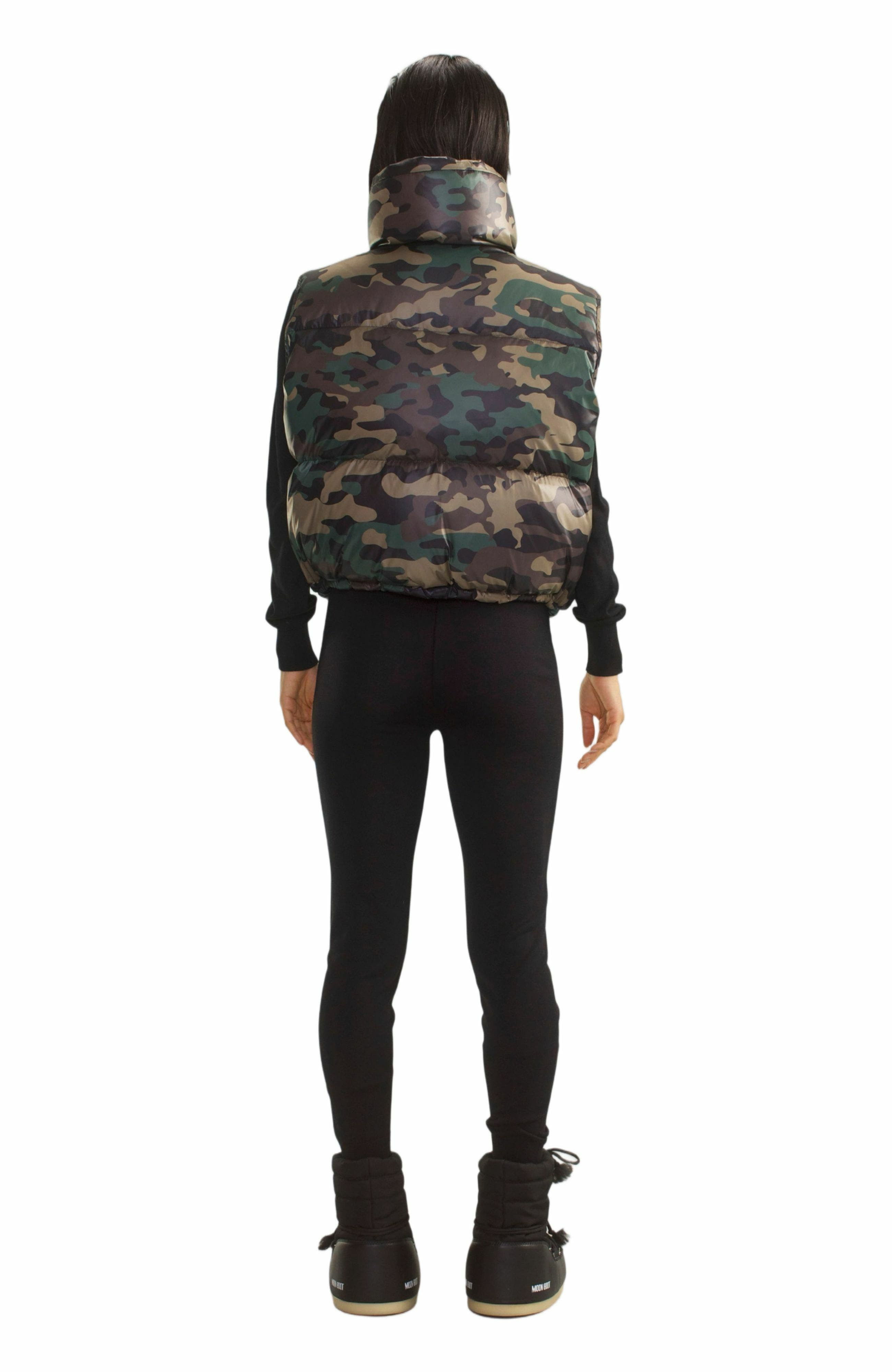 Cynthia Rowley Undercover Puffer Vest in Green Camo at Nordstrom - 3