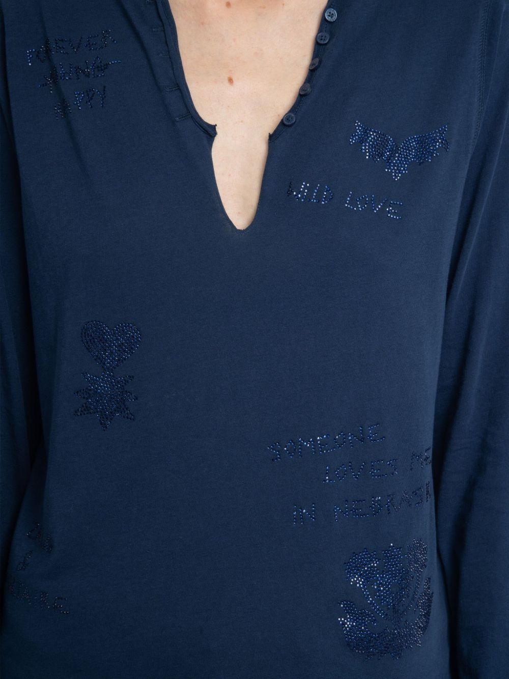 embellished V-neck top - 5
