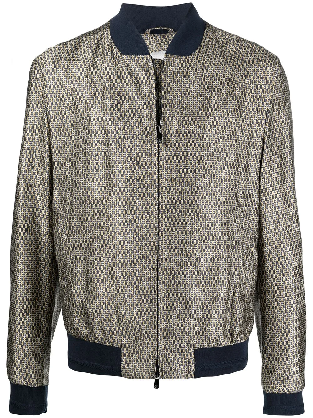 micro-print bomber jacket - 1