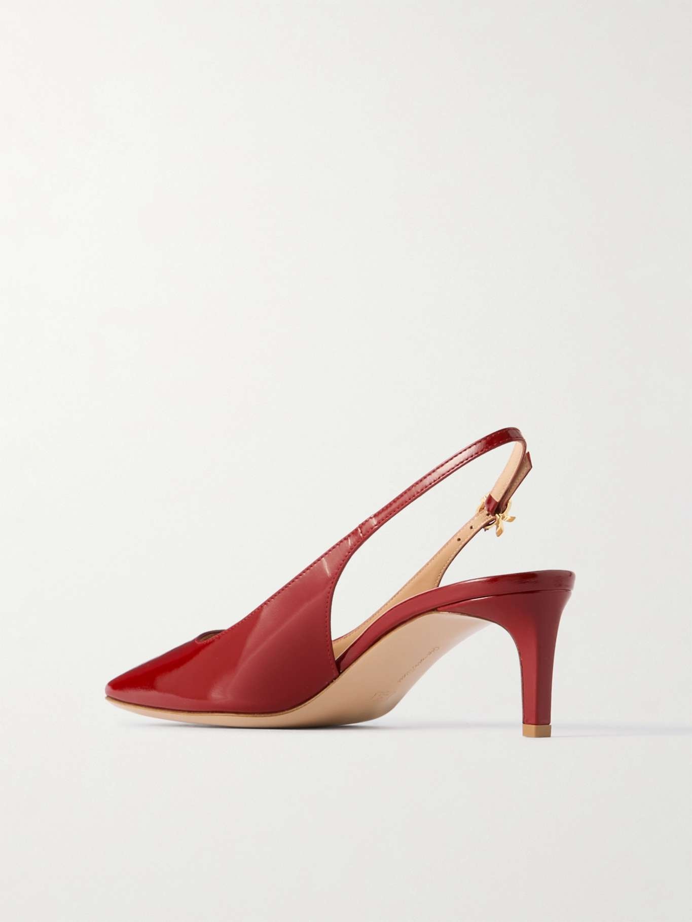 Nuit 55 glossed-leather slingback pumps - 3