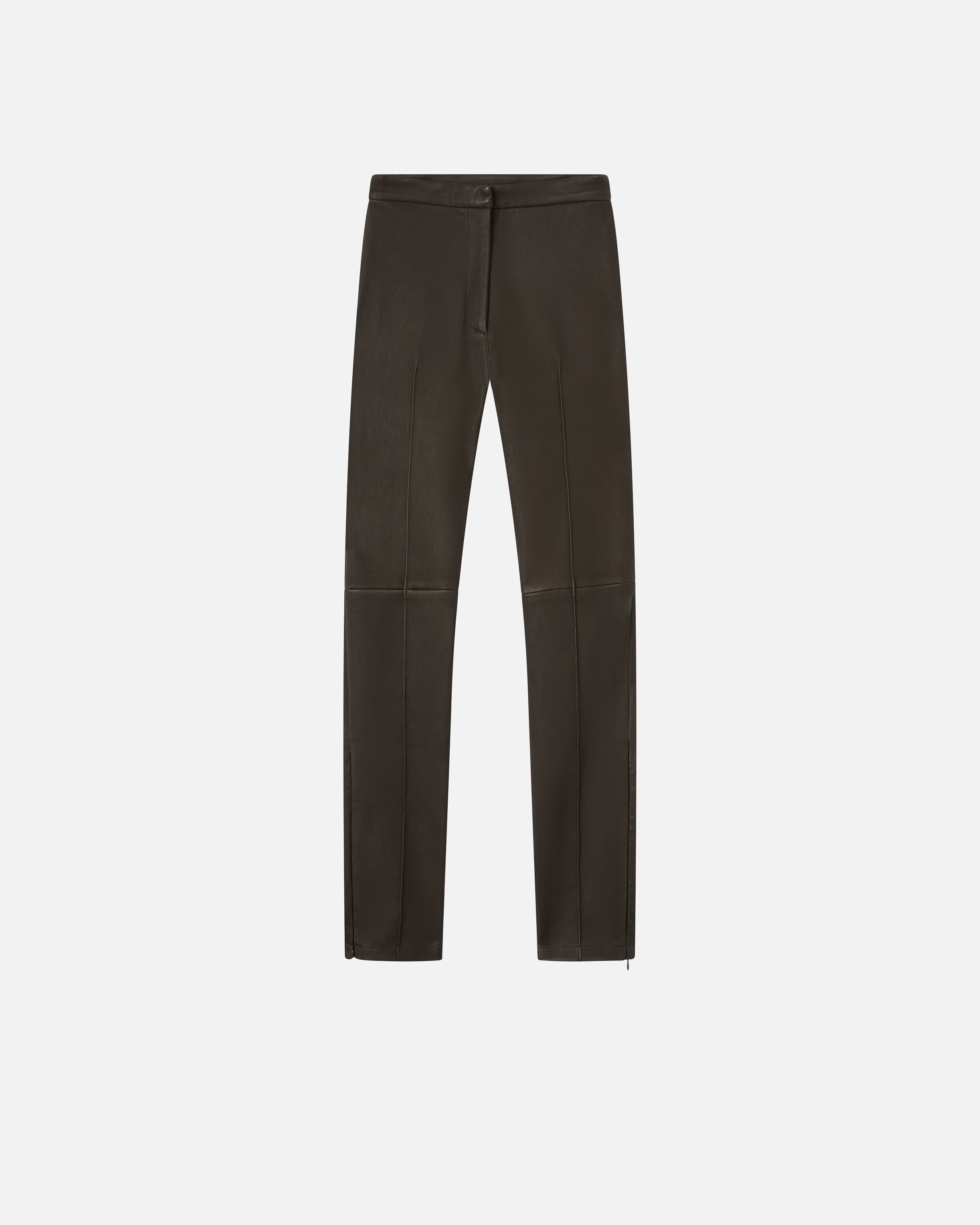 FITTED NAPPA LEATHER TROUSERS WITH ZIP AT THE BOTTOM - 1