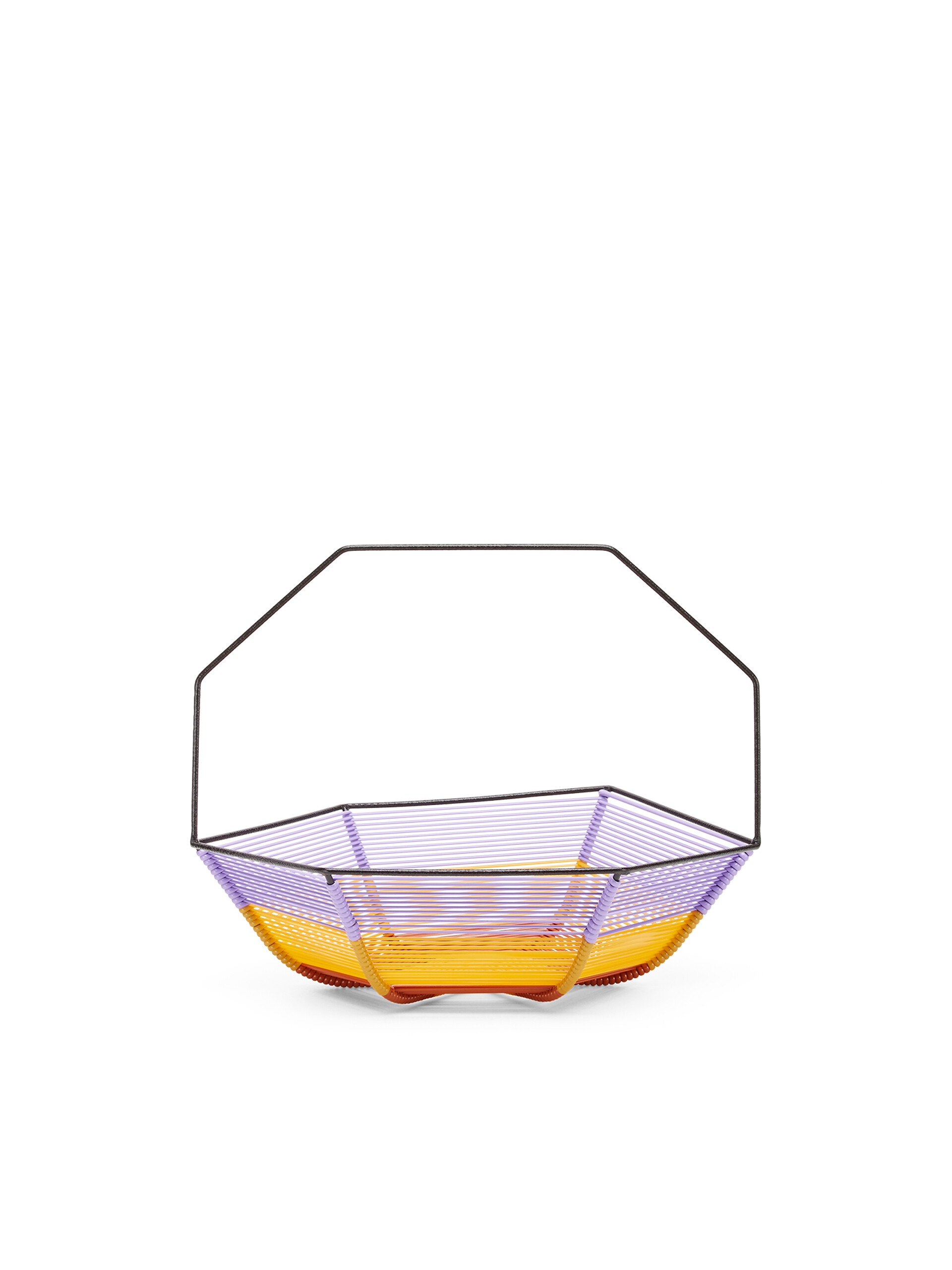 MARNI MARKET IRON HEXAGONAL FRUIT HOLDER WITH LILAC YELLOW AND BROWN PVC - 3