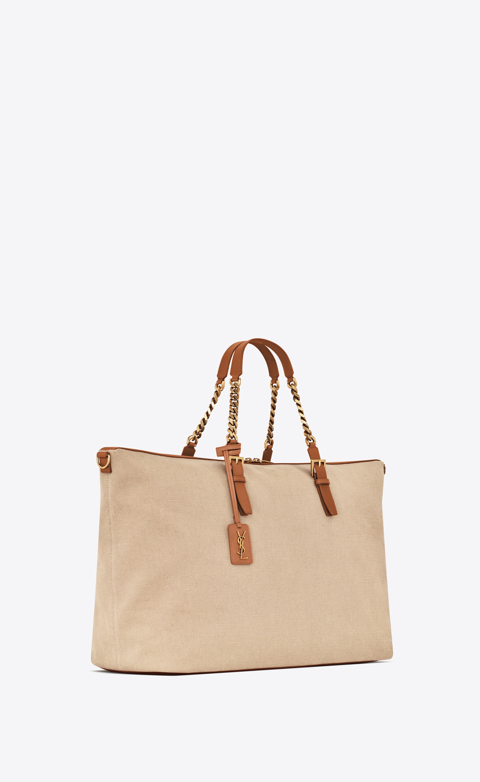 laurent in canvas and vegetable-tanned leather - 4