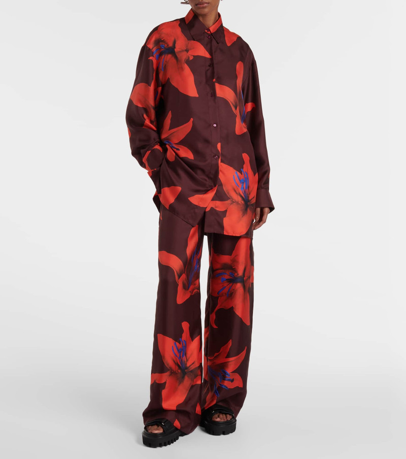 Alexander McQueen Floral silk satin shirt outlook