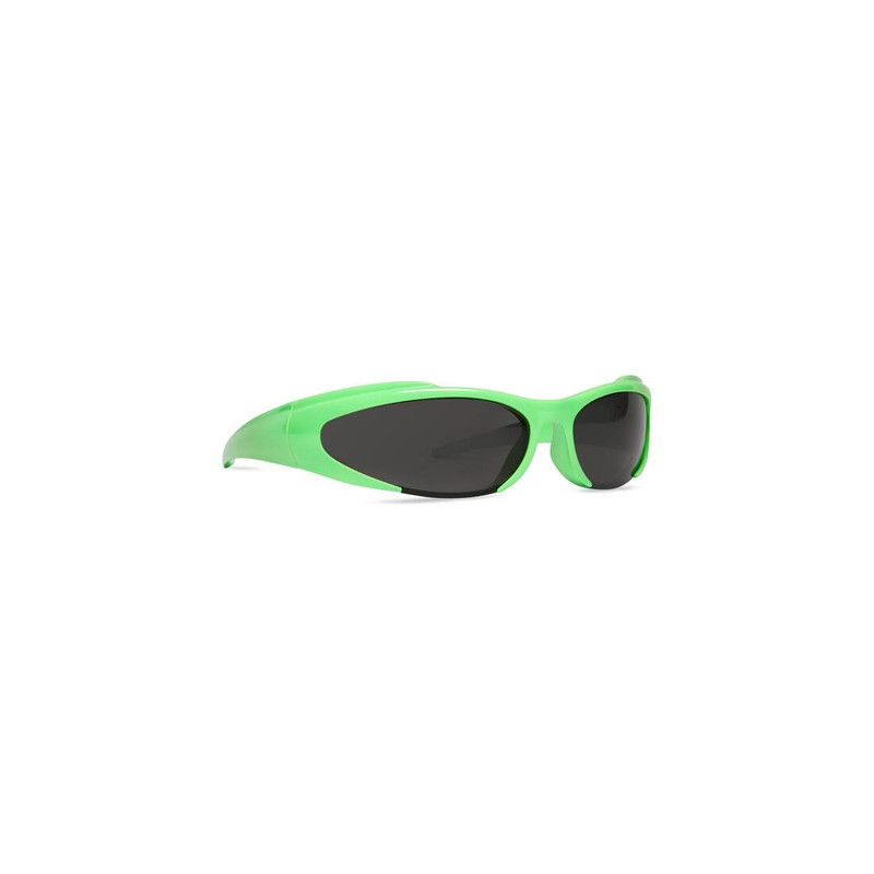BALENCIAGA Reverse Xpander Rectangle Sunglasses  in Fluo Green outlook