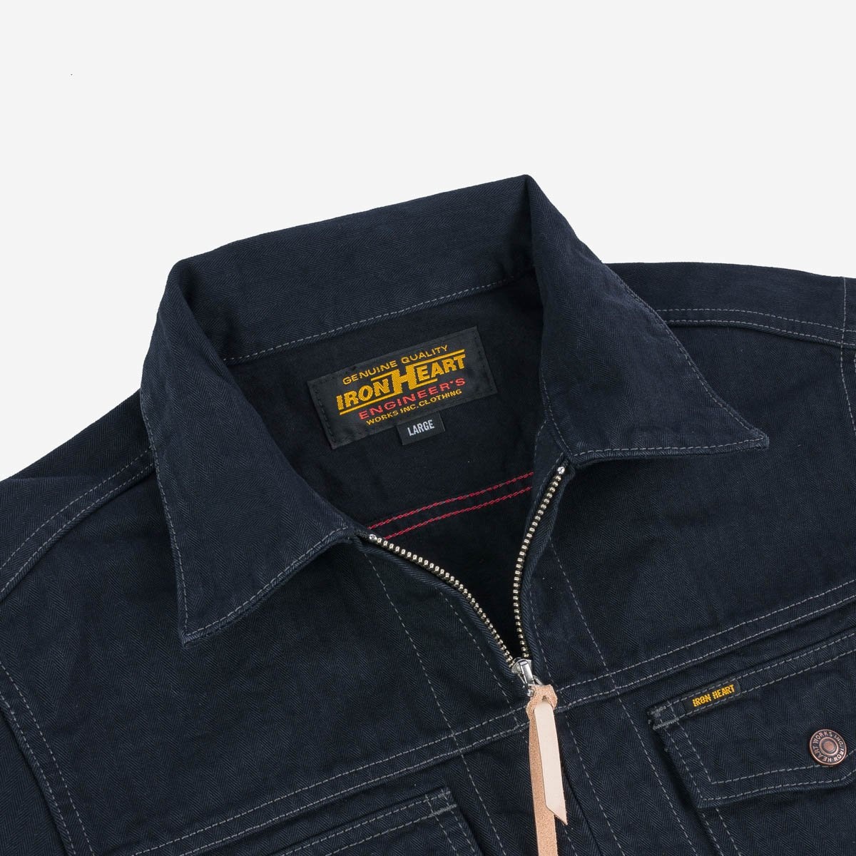 IHJ-124-BLK 10oz Herringbone Work Jacket - Black - 9