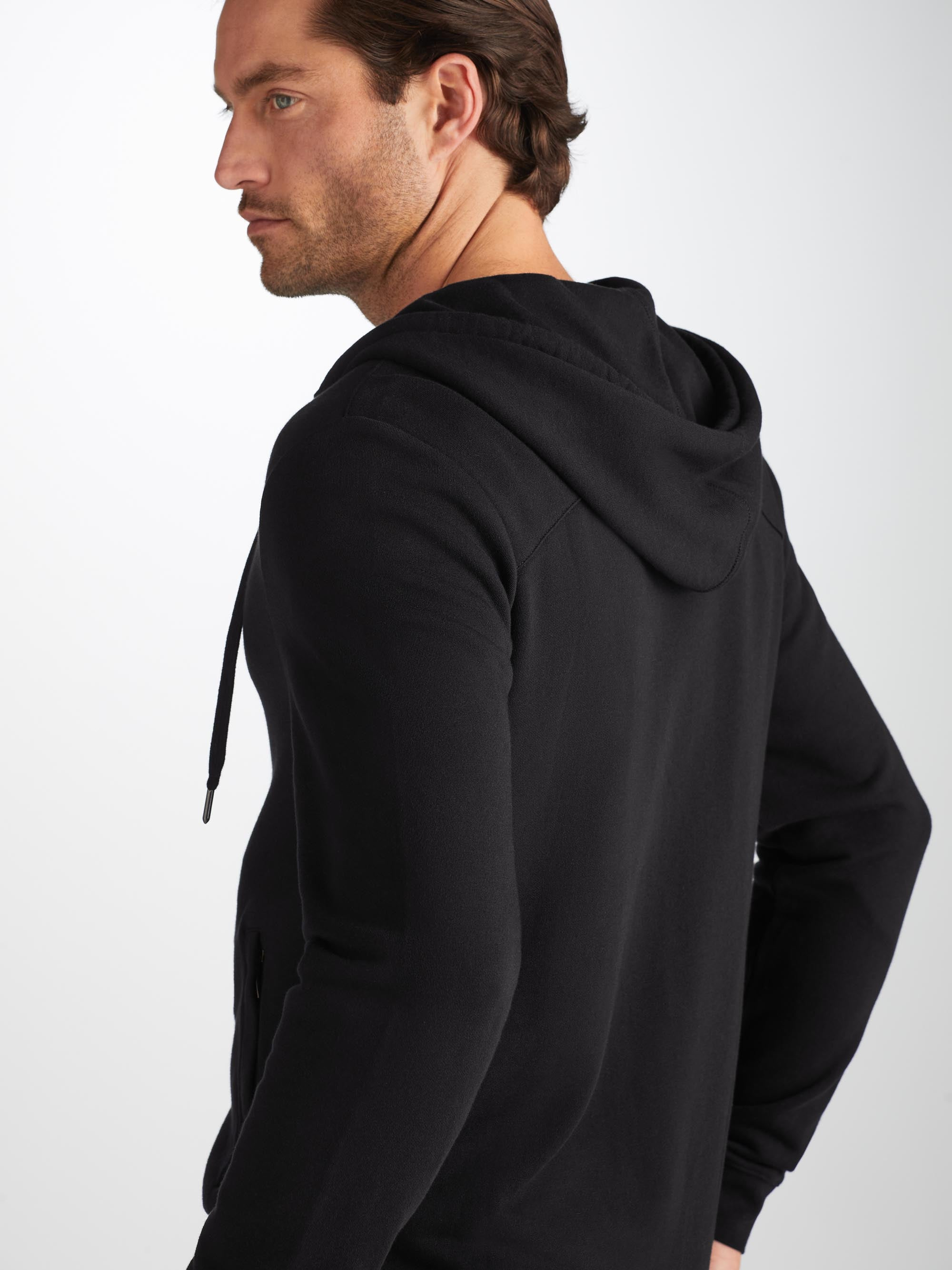 Men's Hoodie Quinn Cotton Modal Black - 6