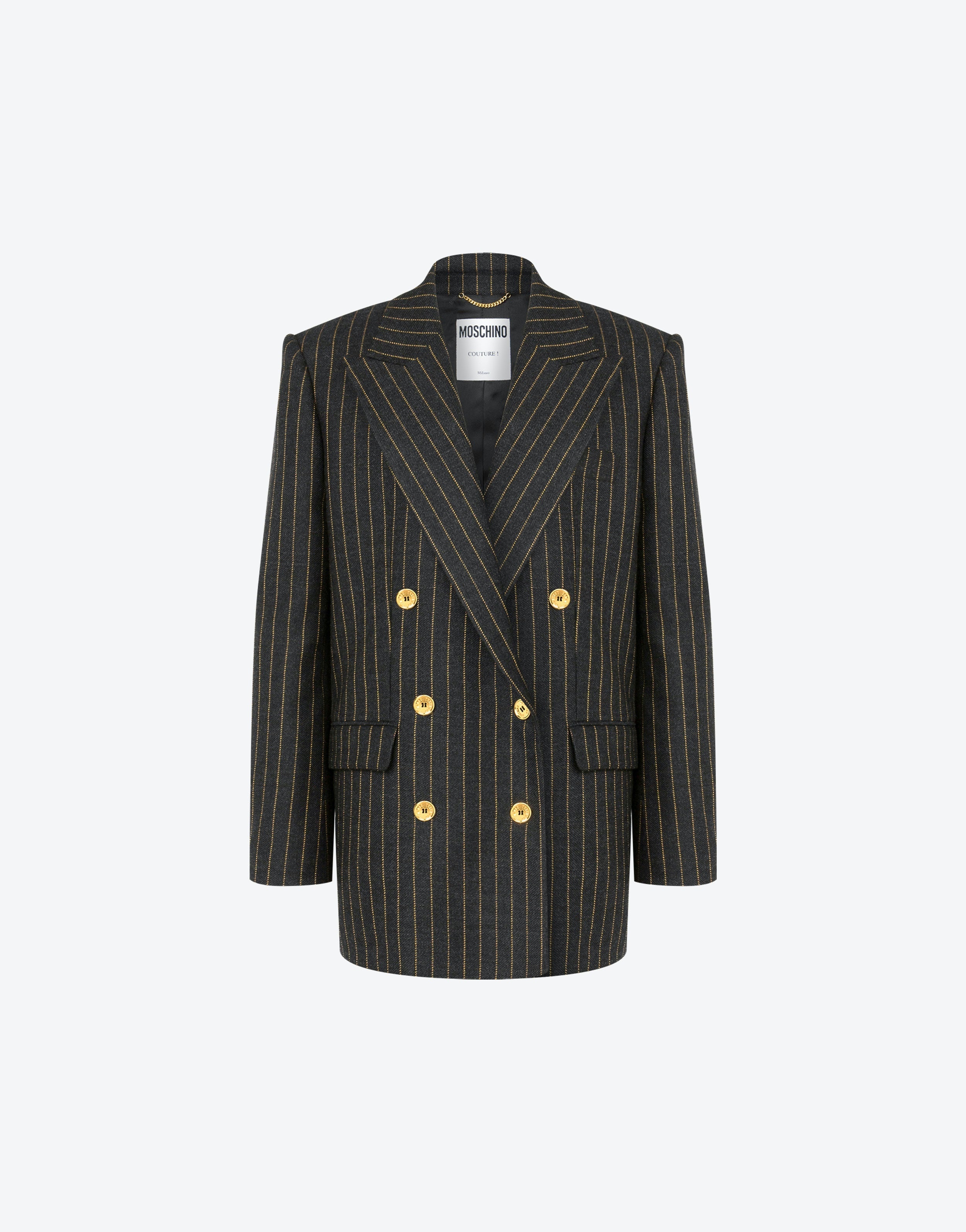 PINSTRIPE OVERSIZED WOOL JACKET - 1