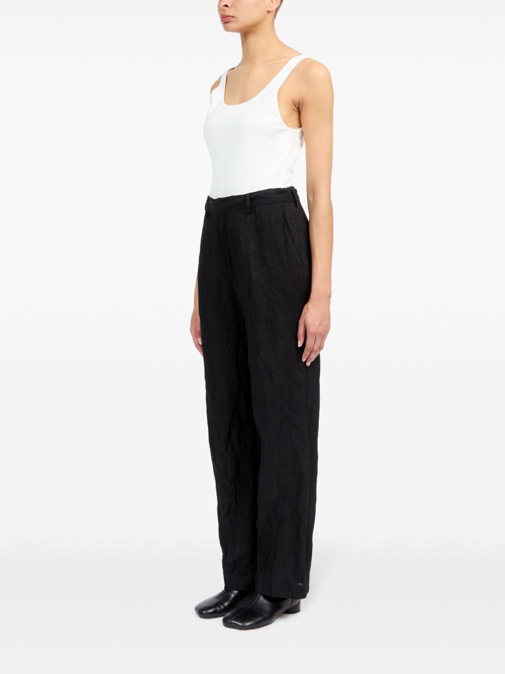 single-stitch logo flared trousers - 6