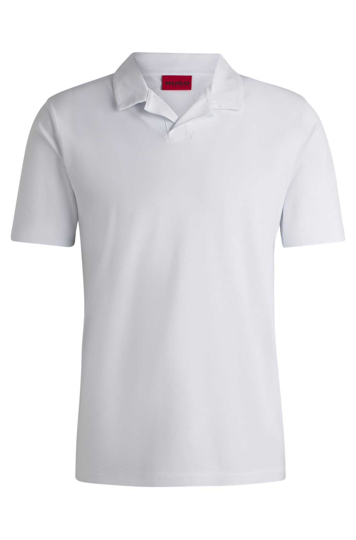 SLIM-FIT STRETCH-COTTON POLO SHIRT WITH JOHNNY COLLAR - 1